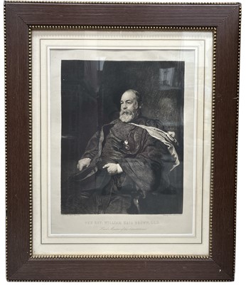 Lot 57 - A large 19th century Victorian sepia etching...