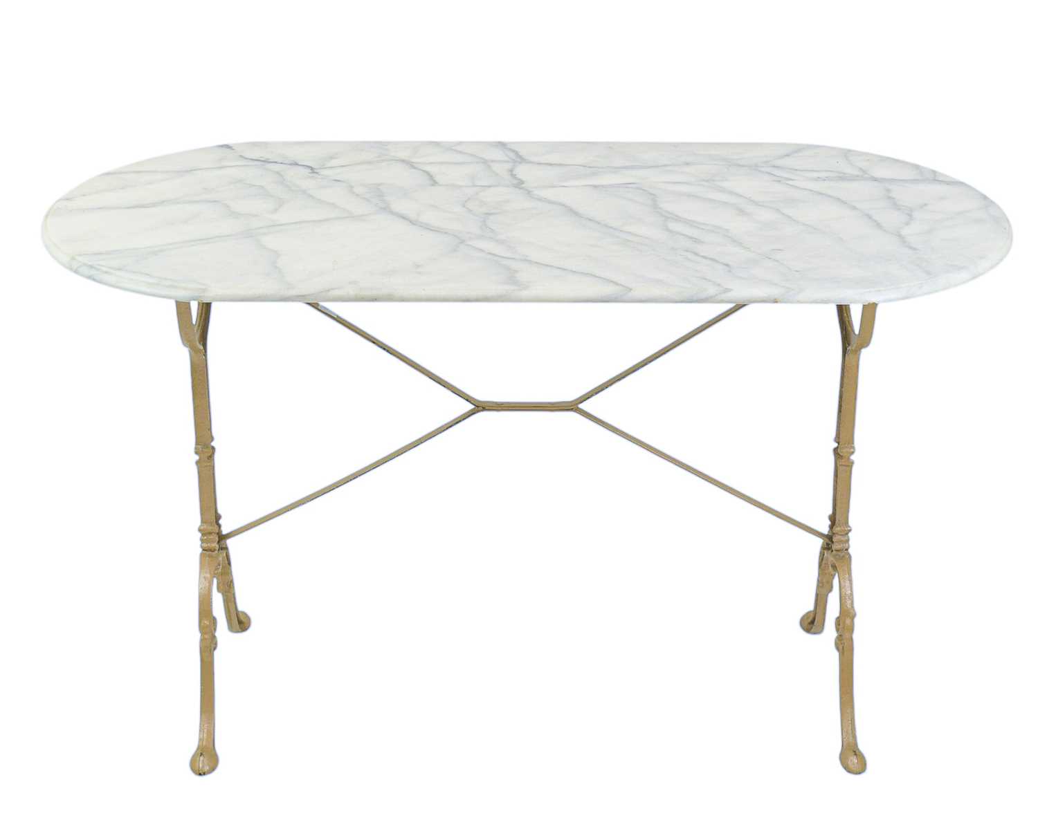 Lot 329 - A marble top conservatory/garden table.