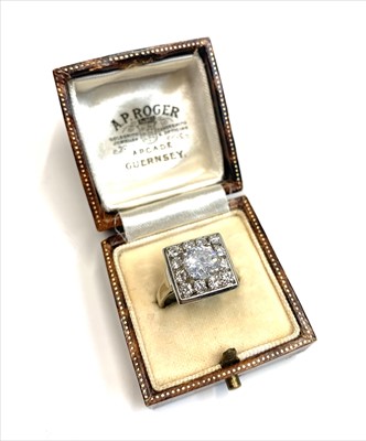 Lot 2556 - A fine French 18ct white gold diamond ring,...