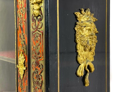 Lot 479 - A pair of 19th century gilt metal mounted boule and ebonised pier or side cabinets.