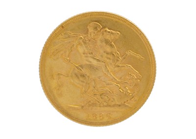 Lot 135 - A Victoria 1886 full sovereign gold coin.