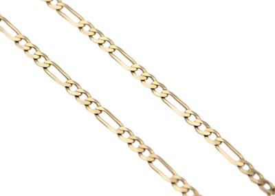 Lot 109 - A 9k gold Figaro link anklet.