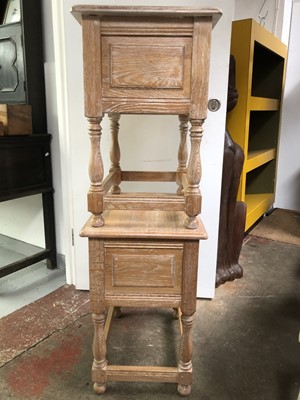 Lot 3487 - A pair of good French limed oak bedside tables...