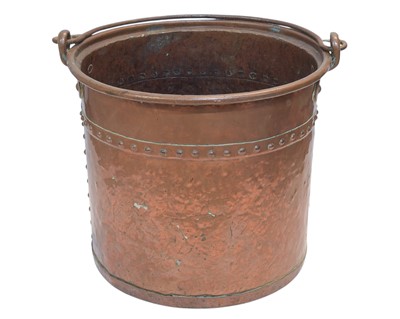 Lot 42 - A rivetted cylindrical copper coal or log bin.