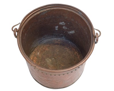 Lot 42 - A rivetted cylindrical copper coal or log bin.