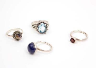 Lot 285 - A selection of silver rings.