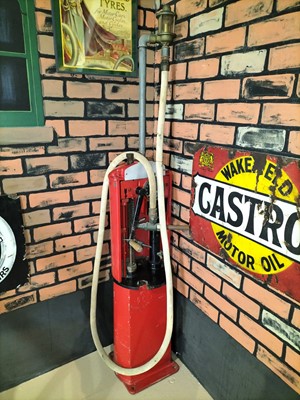 Lot 37 - A hand cranked petrol pump from Flambards Garage.