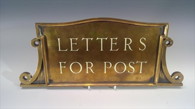 Lot 149 - An enamelled bronze 'Letters for Post' sign by...