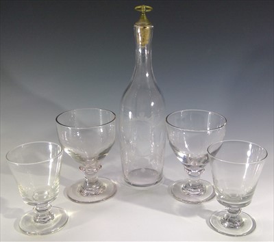 Lot 1056 - Two Georgian glass rummers with ogee bowls,...