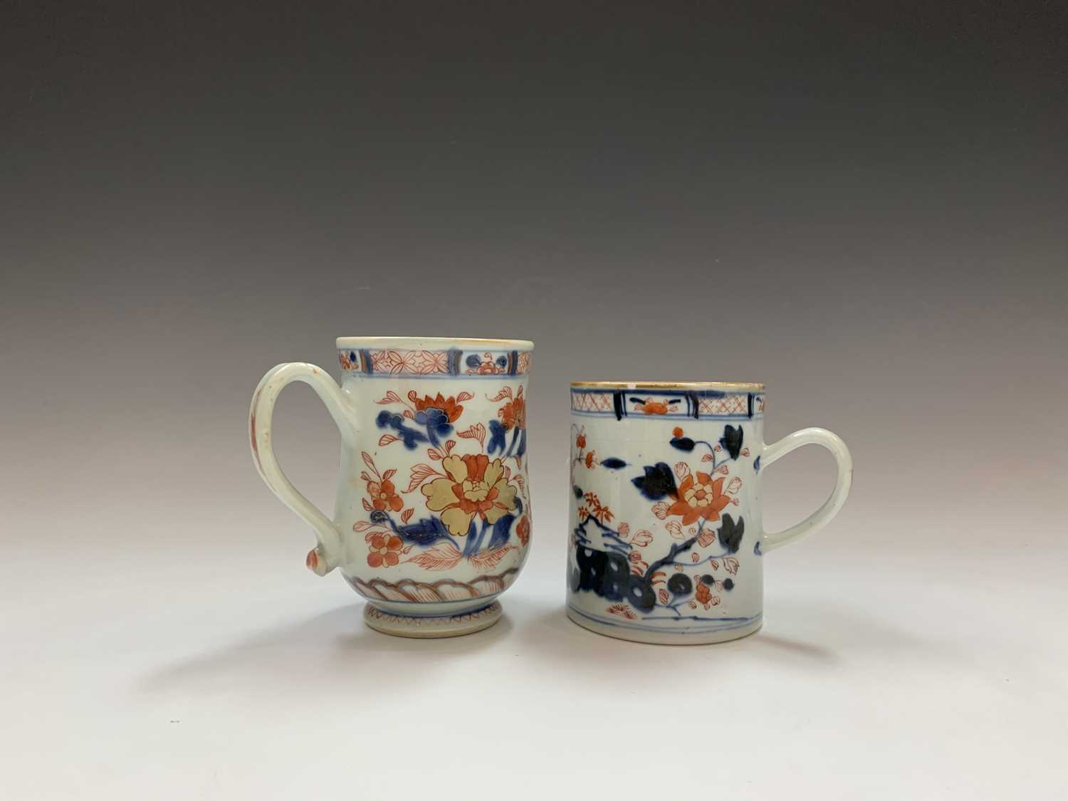 Lot 67 - Two Chinese export Imari porcelain mugs, 18th...
