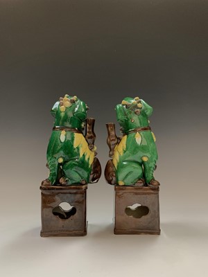 Lot 140 - A pair of Chinese famille verte joss-stick...
