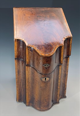 Lot 201 - A George III mahogany knife box, with...