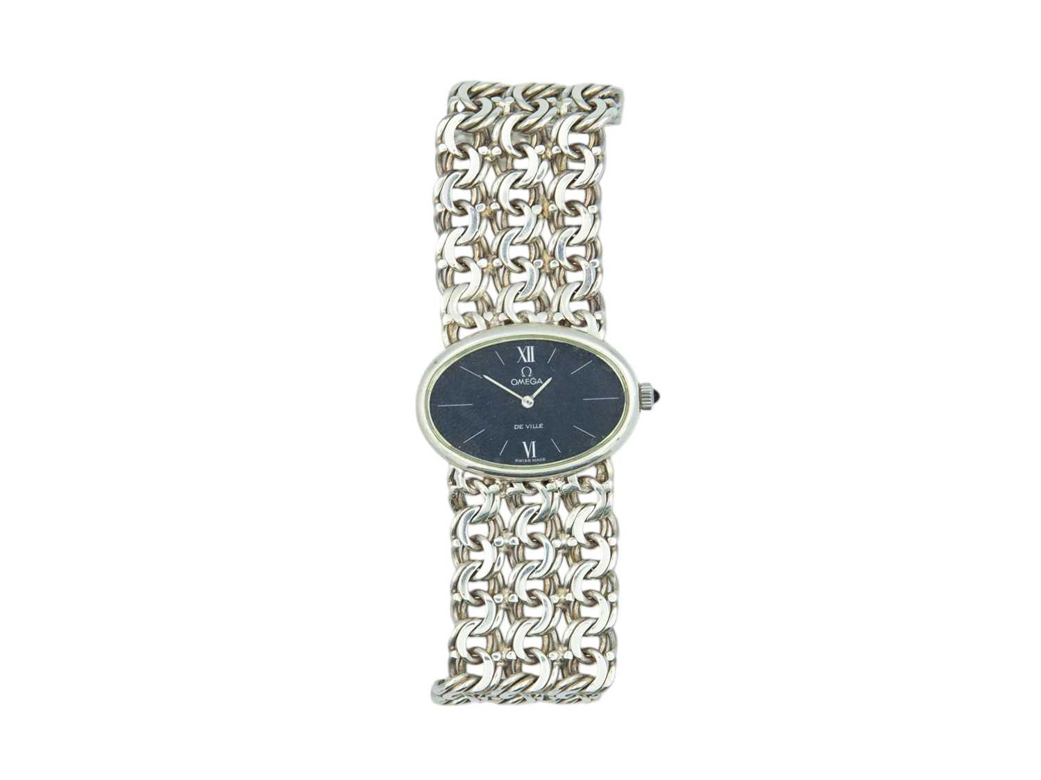 Lot 1035 - OMEGA - A De Ville Jeux d'Argent manual wind bracelet wristwatch.