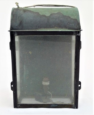 Lot 238 - An copper exterior wall lantern, with...