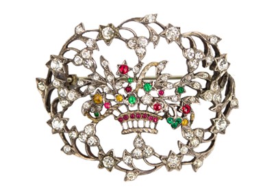 Lot 276 - A 925 silver and paste set Giardinetti brooch, converted from a buckle.