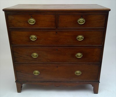 Lot 3422 - A George III mahogany chest of drawers, with...