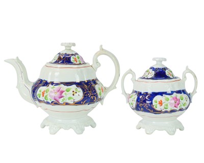 Lot 247 - A 19th century Gaudy Welsh tea set.