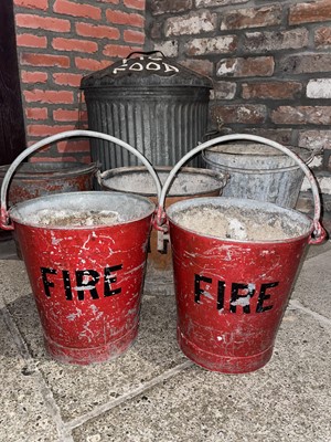 Lot 889 - Painted Steel Fire Buckets