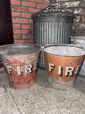 Lot 889 - Painted Steel Fire Buckets