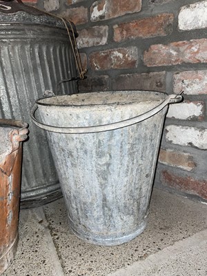 Lot 889 - Painted Steel Fire Buckets