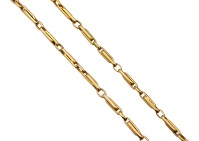 Lot 188 - A heavy 9k gold paperclip link 26.5" neck chain.