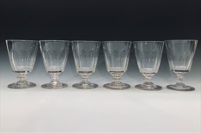 Lot 963 - A set of six Georgian glass rummers, with half...
