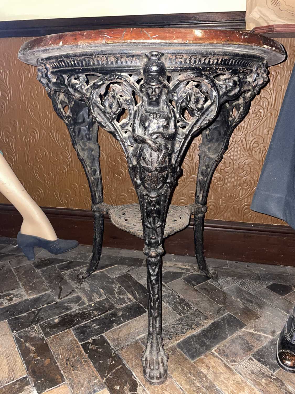 Lot 872 - Cast Iron Pub Table