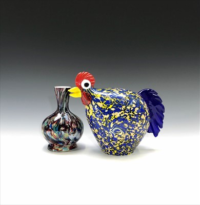Lot 994 - An art glass sculpture of a chicken, height 21....