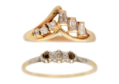 Lot 209 - Two 18k yellow gold rings.