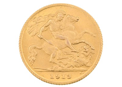 Lot 150 - A George V 1913 half sovereign gold coin.