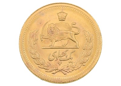 Lot 140 - An Iranian 1 Pahlavi gold coin.