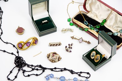 Lot 317 - A collection of antique gold plated costume jewels.