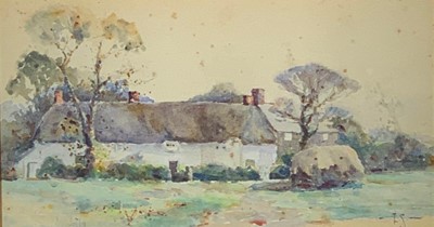 Lot 91 - Eyres SIMMONS (1872-1955) Cottages at Cadgwith...
