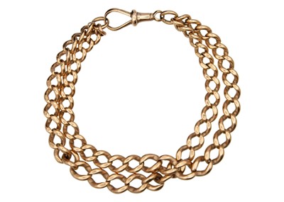 Lot 237 - A 9k rose gold curb chain bracelet.