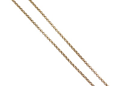 Lot 240 - A 9k gold belcher chain.