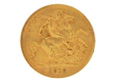 Lot 252 - A 1912 half sovereign gold coin.