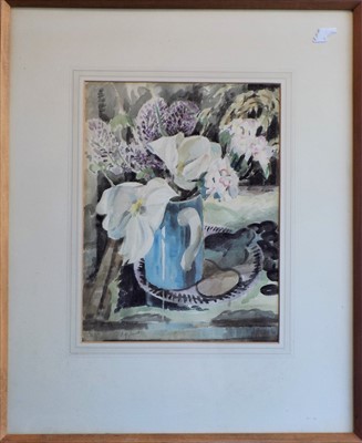 Lot 457 - P. H. JOWETT Flowers in a Blue Jug...