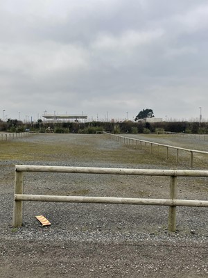 Lot 1555 - Half Round Treated Timber Fencing in Car Park