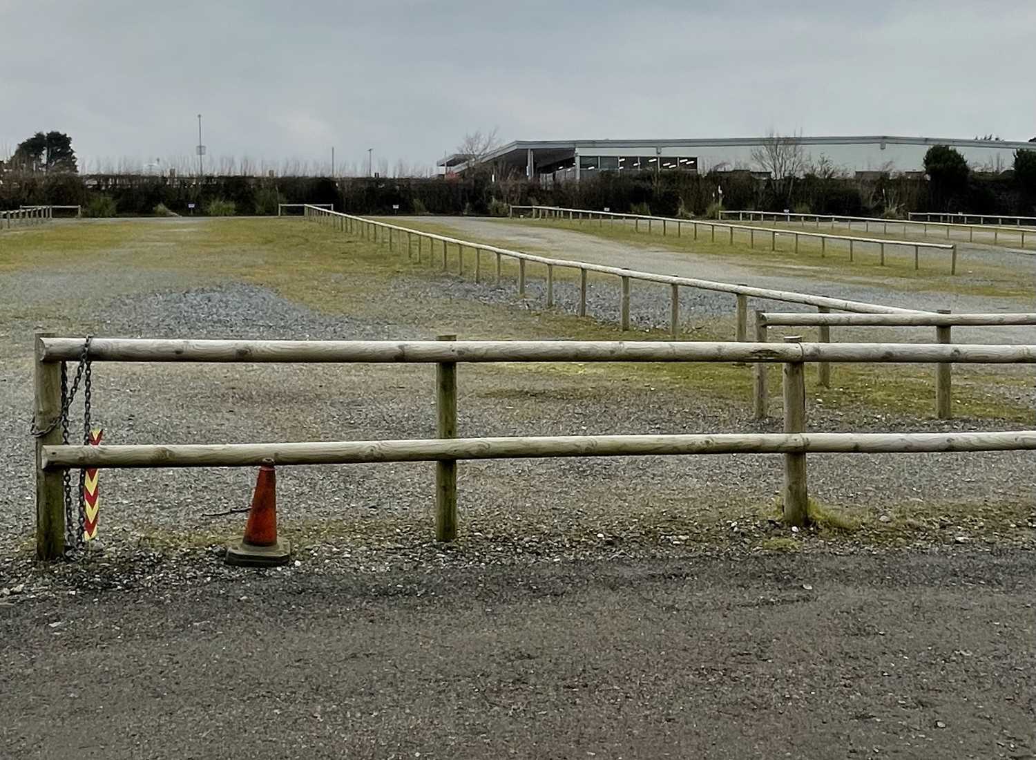 Lot 1552 - Half Round Treated Timber Fencing in Car Park