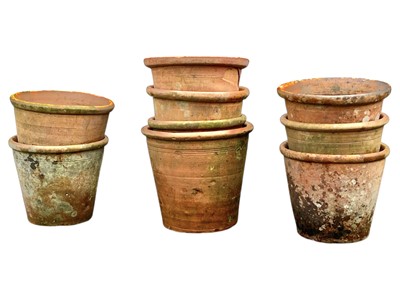 Lot 357 - Ten terracotta pots.