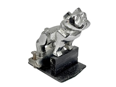 Lot 175 - A chrome plated cast metal Mack truck mascot.