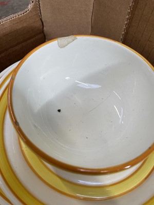 Lot 305 - Midwinter Stonehenge 'Sun' coffee pot and four dinner plates.