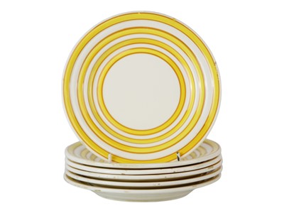 Lot 305 - Midwinter Stonehenge 'Sun' coffee pot and four dinner plates.