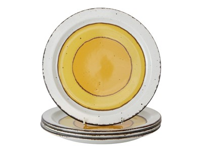 Lot 305 - Midwinter Stonehenge 'Sun' coffee pot and four dinner plates.