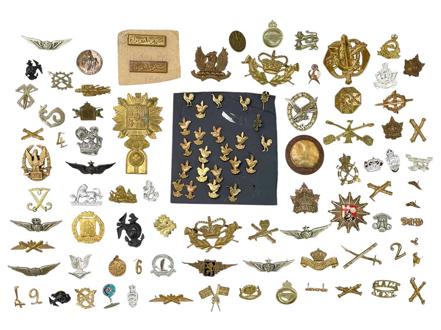 Lot 569 - A collection of assorted foreign cap badges.