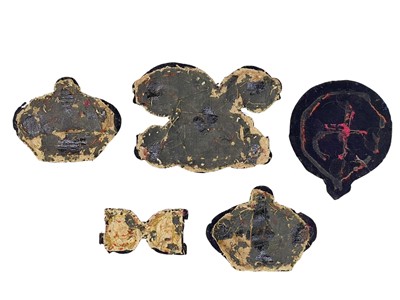 Lot 564 - Five Victorian bullion Dragoon Guards uniform badges.