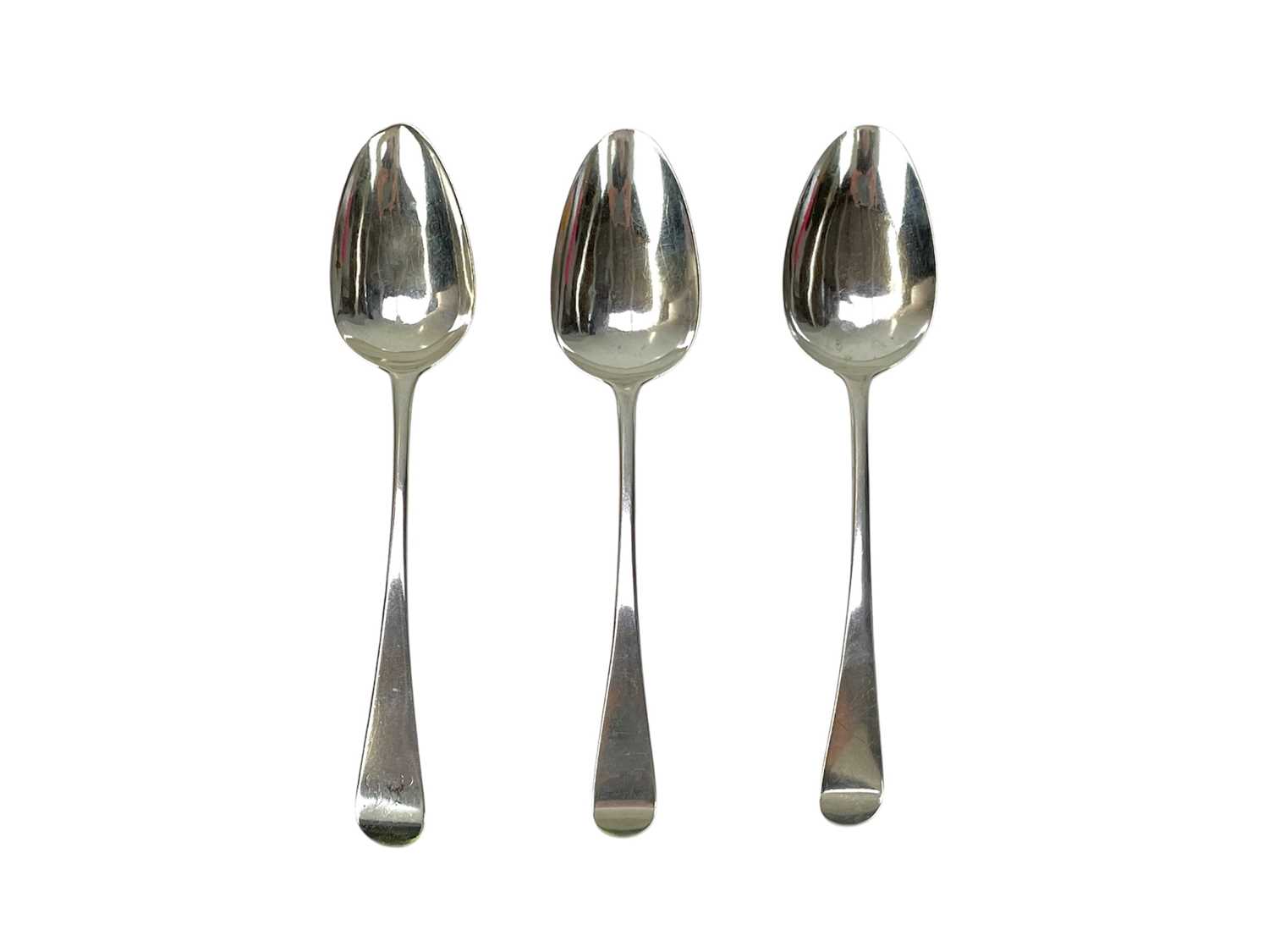 Lot 186 - A pair of Georgian silver tablespoons, Old English pattern, London, 1799.