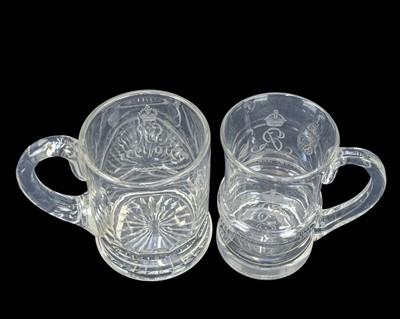 Lot 284 - An early 20th century glass tankard to commemorate the Silver Jubilee of George V.