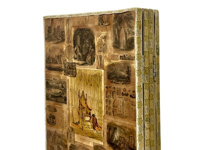 Lot 427 - An Edwardian four fold scrap screen.