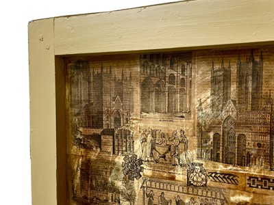 Lot 427 - An Edwardian four fold scrap screen.